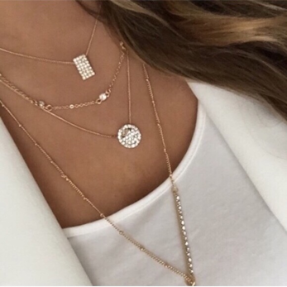 Jewelry - Gold pavé layered necklace
