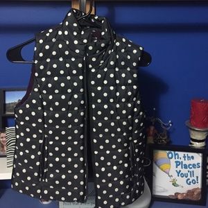 Black and white polka dot vest