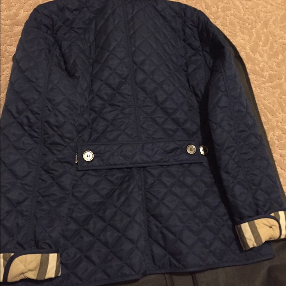 Navy Burberry Quilted jacket - Picture 2 of 4