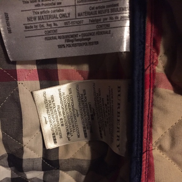 Navy Burberry Quilted jacket - Picture 3 of 4