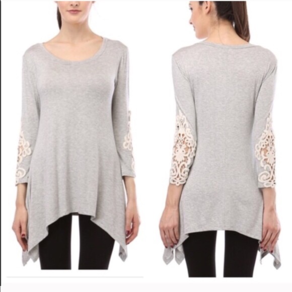 Crochet sleeve trim tunic - Picture 2 of 3