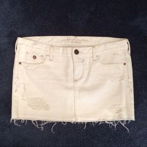 Denim Off White Mini Skirt
