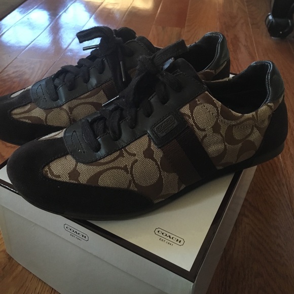 Brown canvas coach sneakers - Picture 1 of 4
