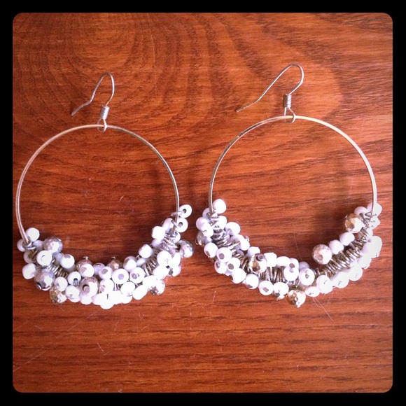 Beaded hoop earrings