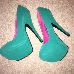 Dollhouse green heels