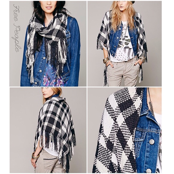 FREE PEOPLE Striped Triangle Shawl