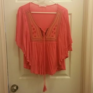 Coral Boho Top