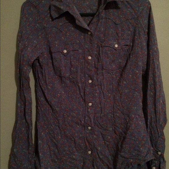True Religion Floral Snap Front Shirt