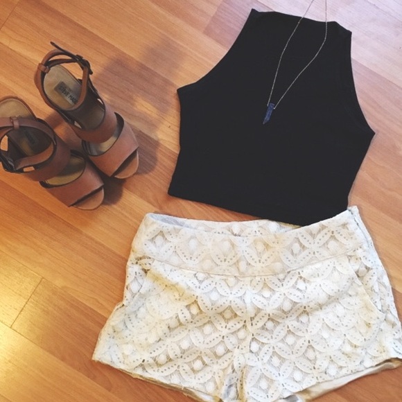 Nasty Gal Pants - Cream Lace shorts