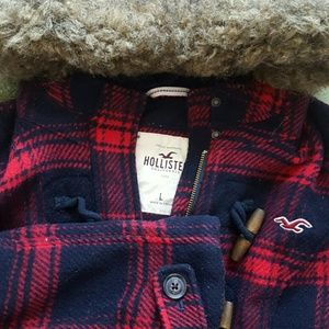 Red Plaid Wool Coat