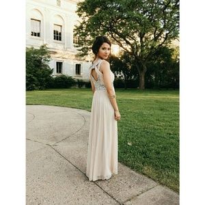 ***SOLD*****Nude blush cutout Prom dress