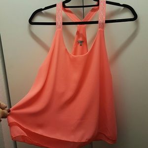 CORAL Charlotte Russe Racer Back Tank