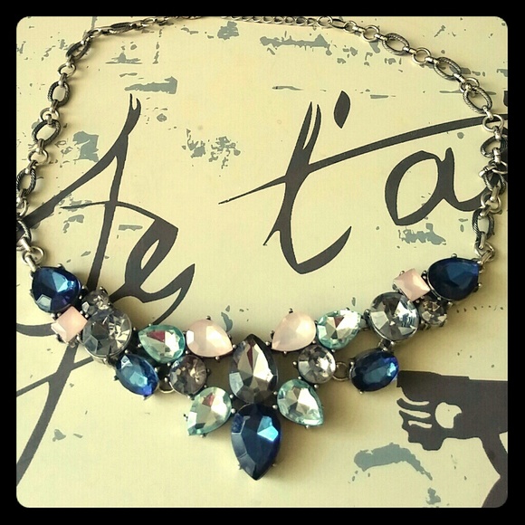 Multi tone silver statement necklace