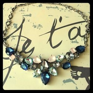 Multi tone silver statement necklace