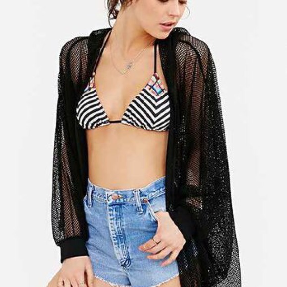 urban outfitters mesh hooded jacket