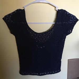 Navy A&F pattern crop top