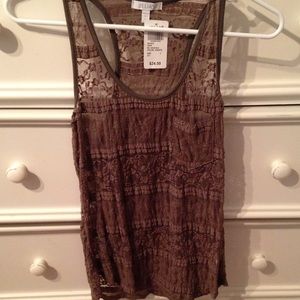 Chocolate brown laced tank