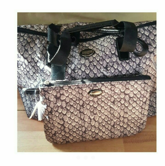 LAST ONE -COACH SNAKESKIN WEEKENDER SET