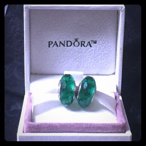 2 💯 Authentic Pandora Fascinating Green Muranos
