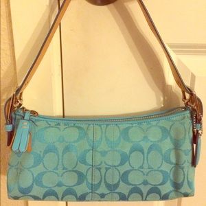 Teal Coach Shoulder Purse