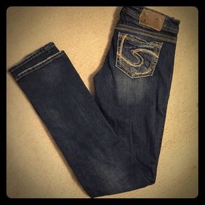 Two Size 26 silver brand slim boot jeans bundle