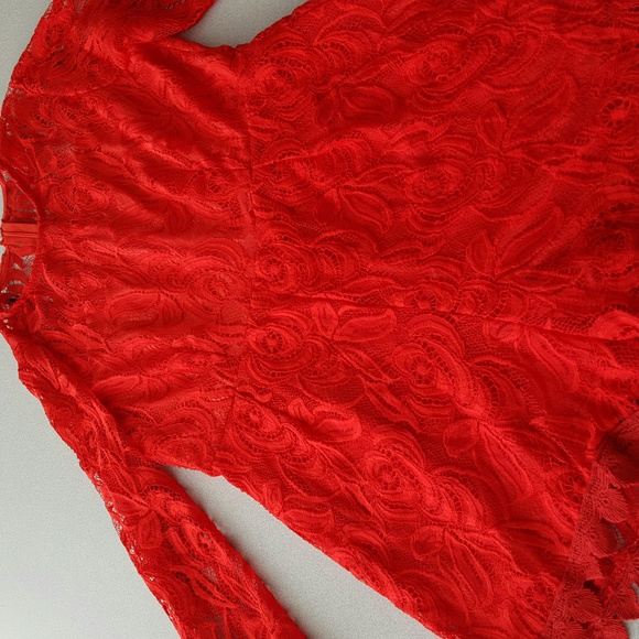 Red Lace Romper