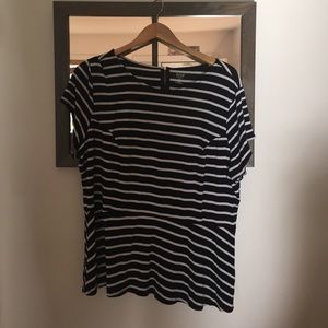 2x striped peplum cotton shirt