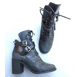 Jeffrey Campbell "Benson" Cut-Out Lace-up Boot