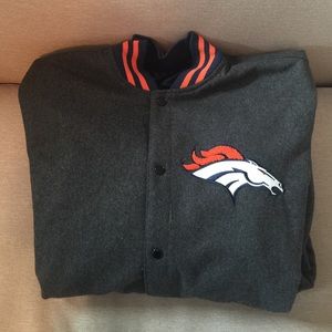 Denver Broncos Mens Reversible Wool/Satin Jacket