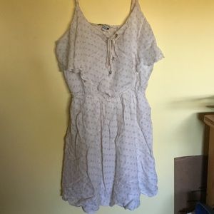 AEO off-white spaghetti strap dress