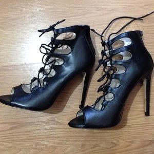 Zara Basic Boot Shoe Lace Blk 37 7