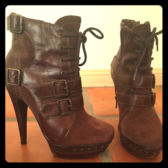 DONATED!! !Brown genuine leather ankle boots
