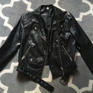 h&m divided leather jacket