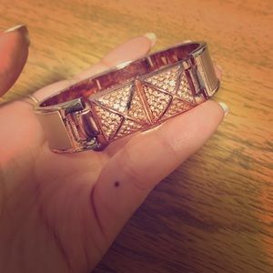 Michael kors rose gold leather and stud bracelet