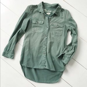 Madewell Military Green Khaki Buttonup Shirt XS