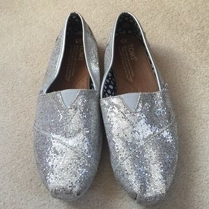 Sparkly Silver Toms