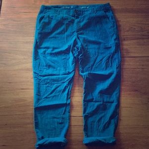 Royal blue corduroy Gap broken-in straight khakis