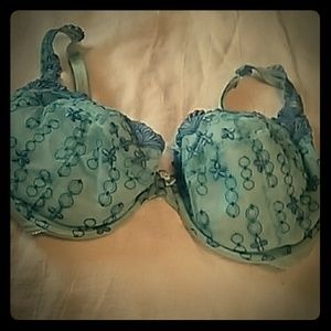 Blue and green bra