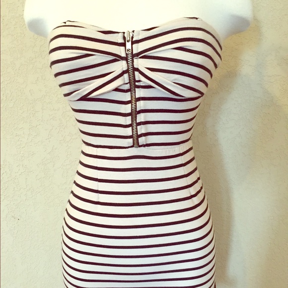 Forever 21 Striped Strapless Mini Dress