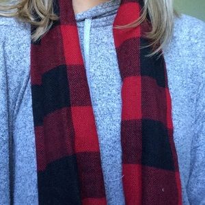 Red and black checkered scarf