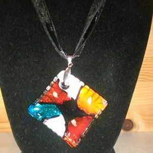 Glass Diamond Shape Thick Glass Pendant