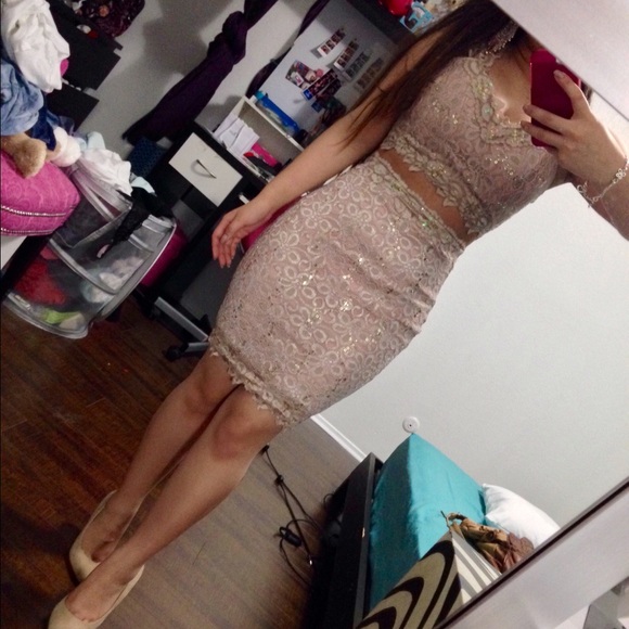 Beige Lace Two Piece