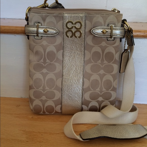 Coach metallic cross body bag
