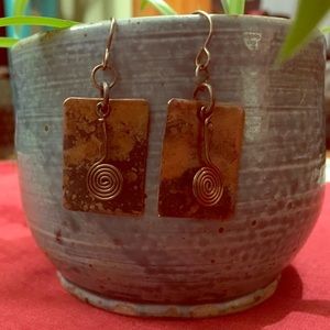 Hand made mixed metal earrings
