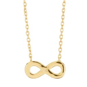 Infinity pendant necklace. 18K gold plated.