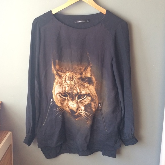 ❤️SOLD❤️ Zara tiger top - Picture 2 of 4