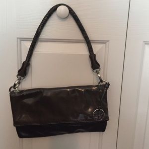 NWT Brown ombré fold over shoulder bag w braided