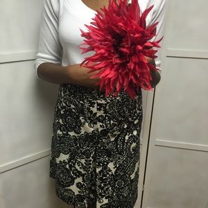 Talbots Black and White print skirt