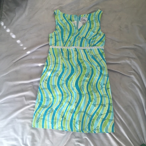 Lilly Pulitzer blue green fish dress
