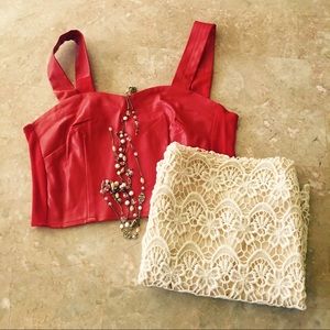 Faux Leather Red Crop Top Faux Leather Red Crop Top